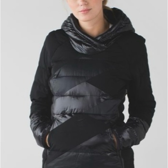 lululemon athletica Jackets & Blazers - lululemon athletica Black Hybrid Puffer Jacket Down Right Cozy Pullover 12